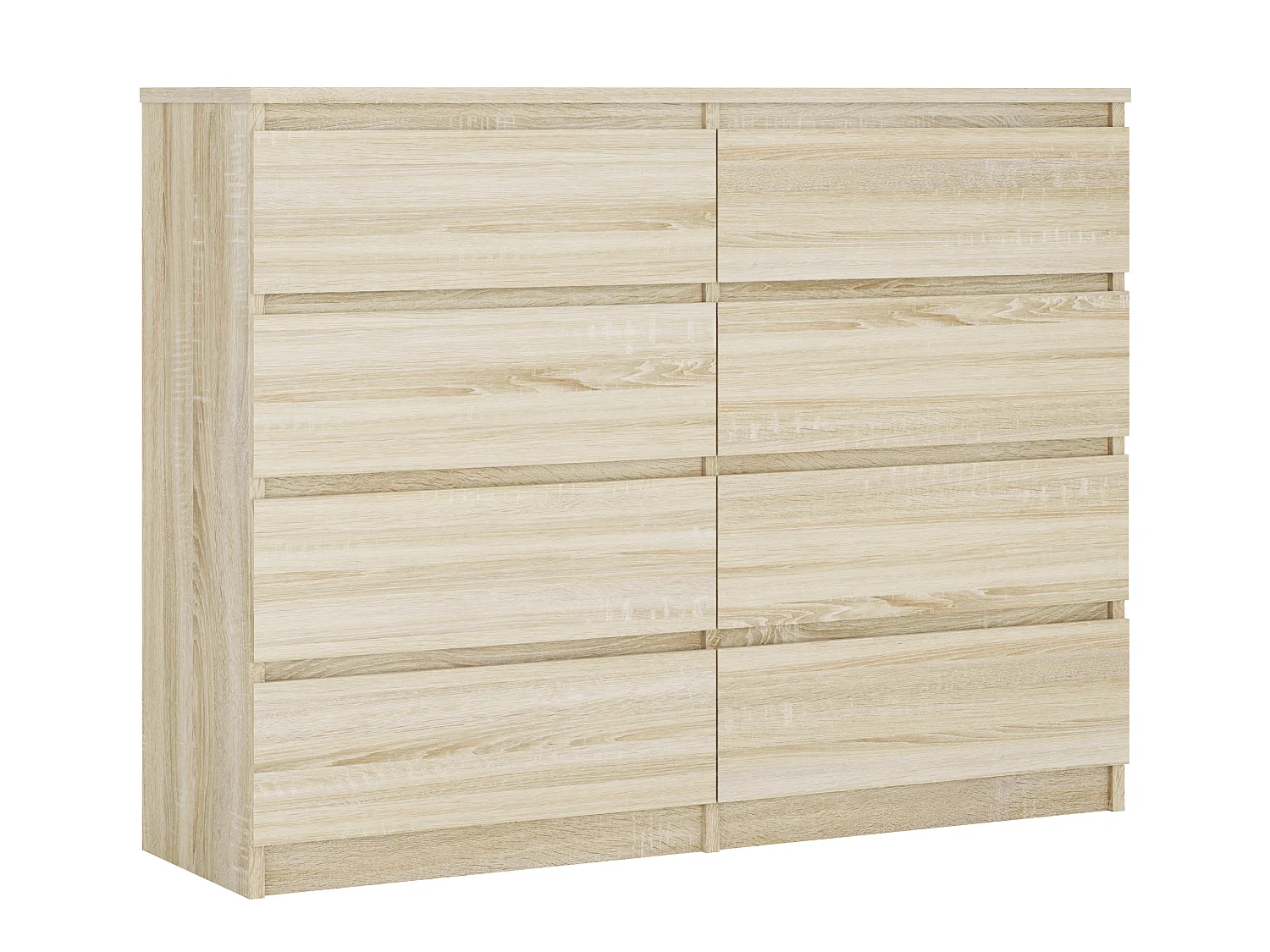 Commode 8 Tiroirs, Chêne Sonoma, 120 x 39 x 101 cm