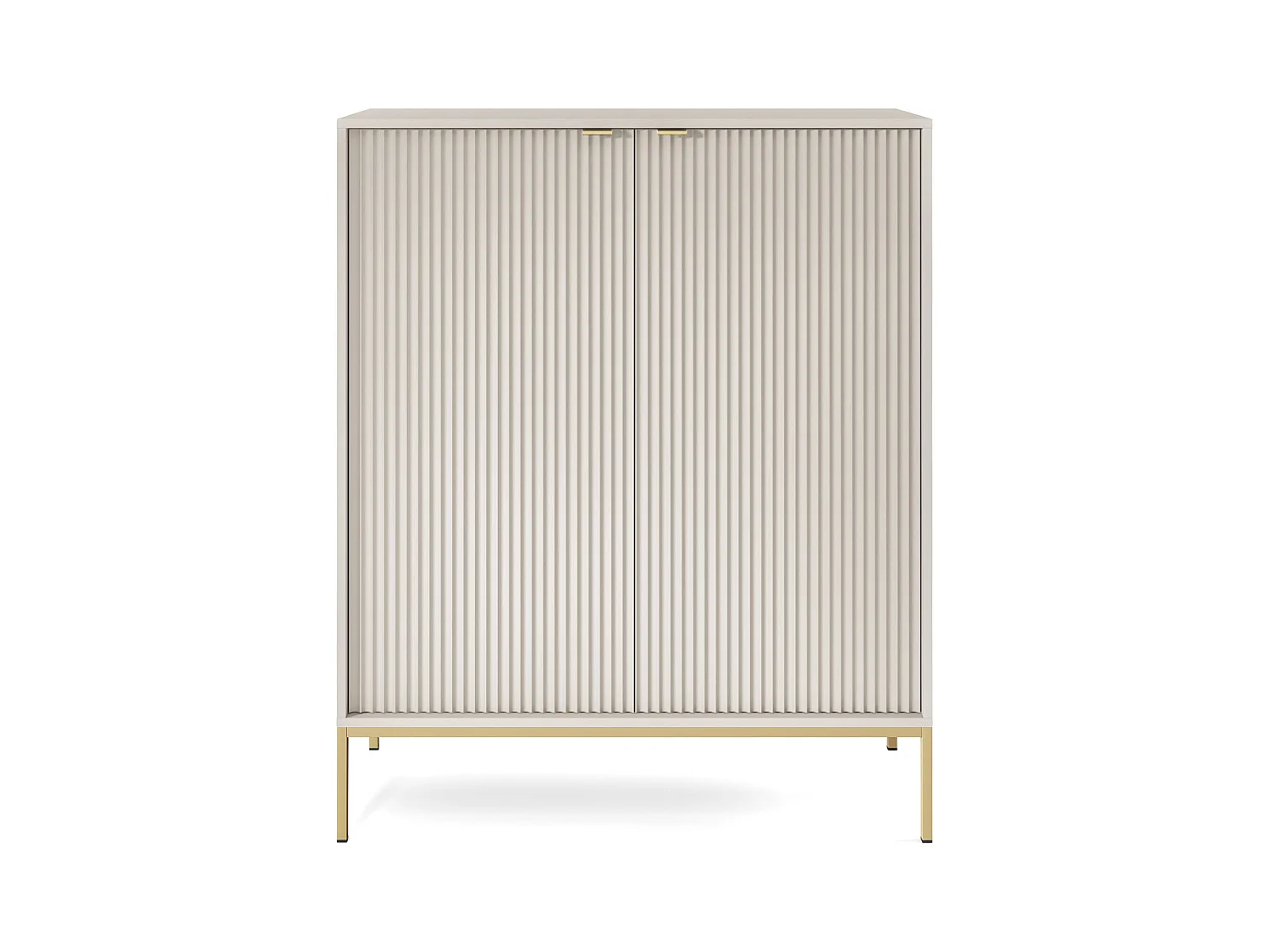 Commode : 2 Portes, Cachemire, doré, 104 x 125 x 39 cm, poignées dorées