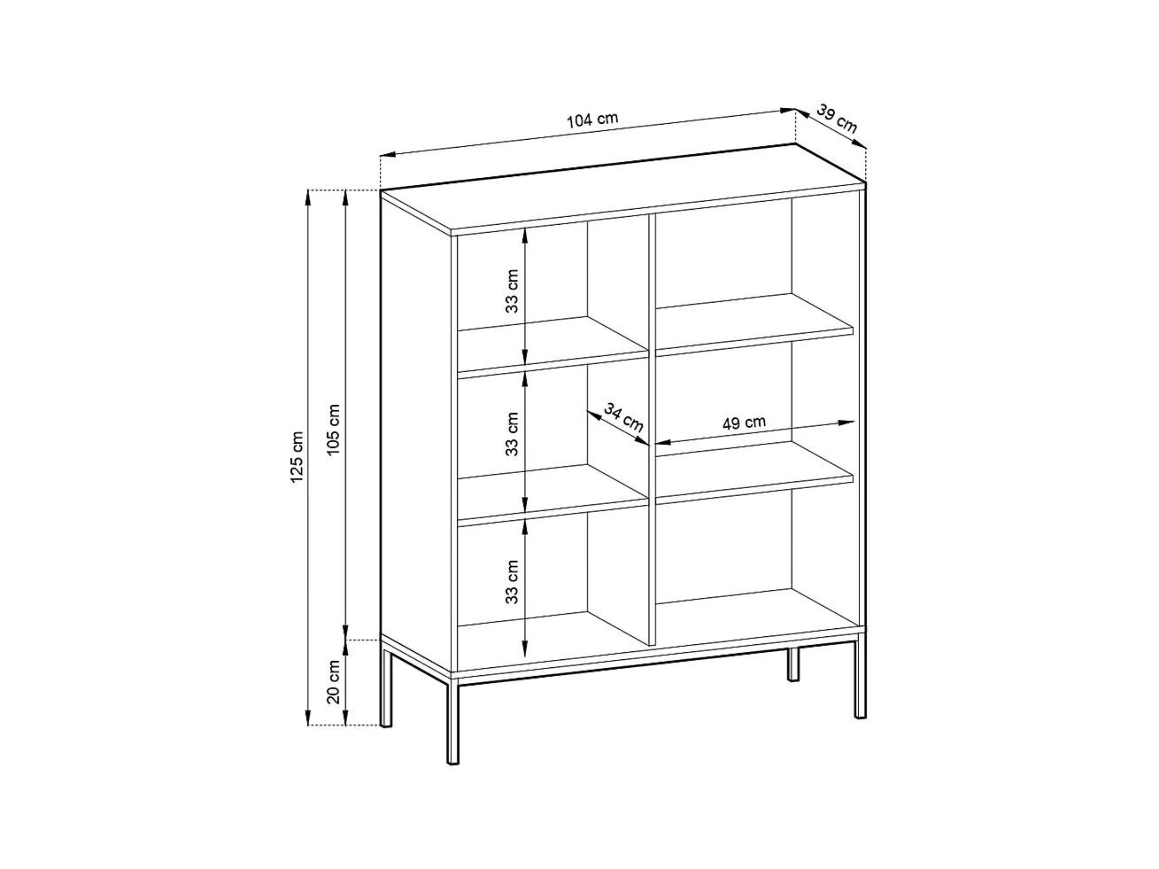 Commode : 2 Portes, Cachemire, doré, 104 x 125 x 39 cm, poignées dorées
