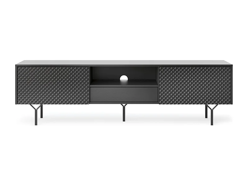 Meuble TV : Noir, 180 x 51 x 31 cm