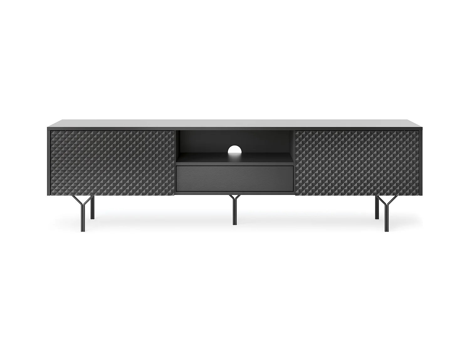 TV-Schrank: Schwarz, 180 x 51 x 31 cm