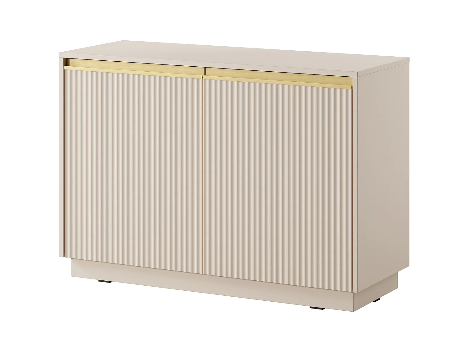 Kommode: 2 Türen, 4 Einlegeböden, Sandbeige, 103,5 x 71,4 x 39 cm