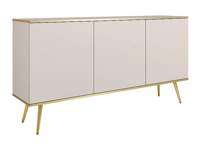 Kommode: Beige, goldene Beine, 160 x 85 x 39 cm