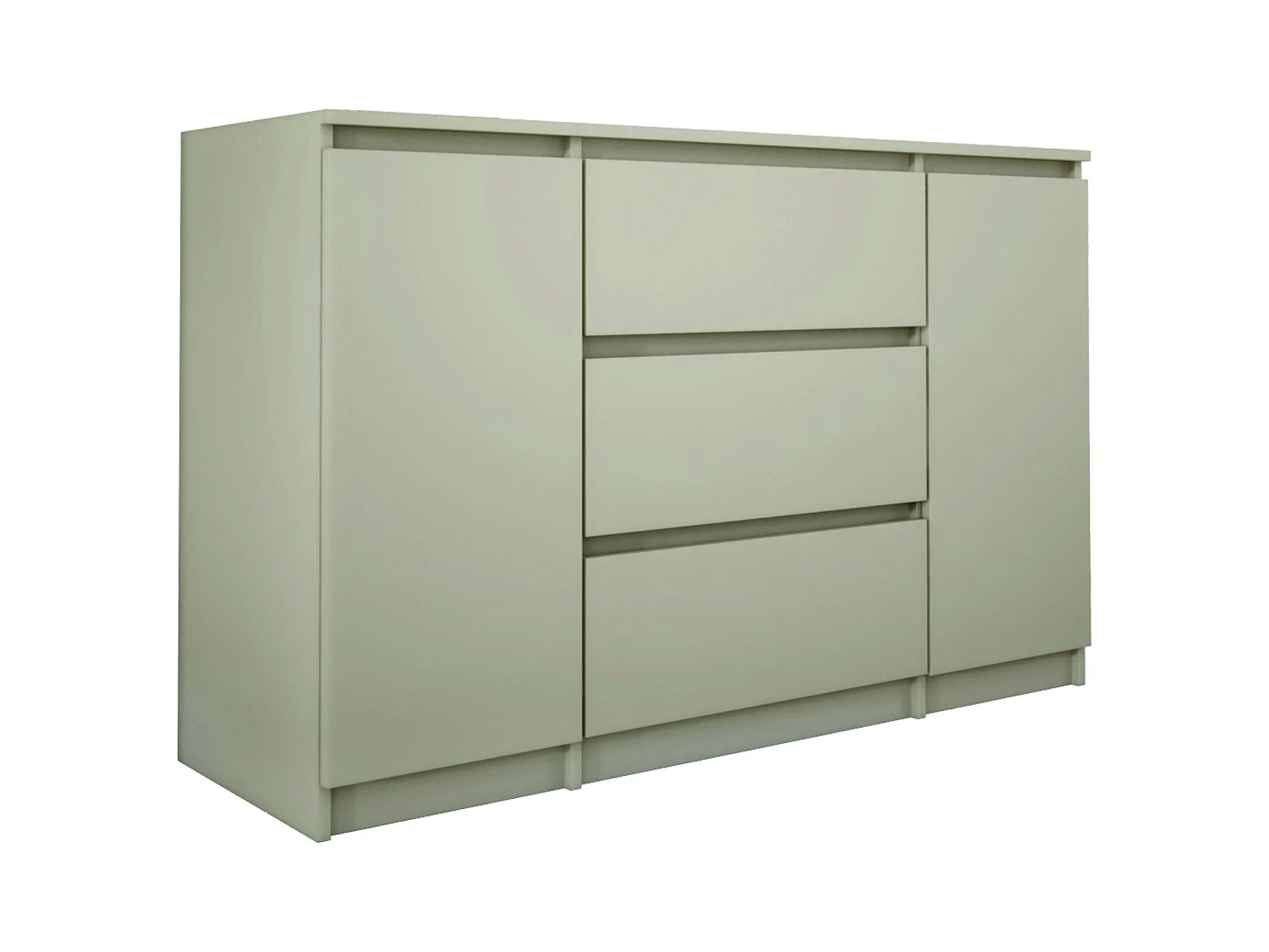 Cómoda de 2 puertas y 3 cajones, 120 x 78 x 39 cm, color: Beige