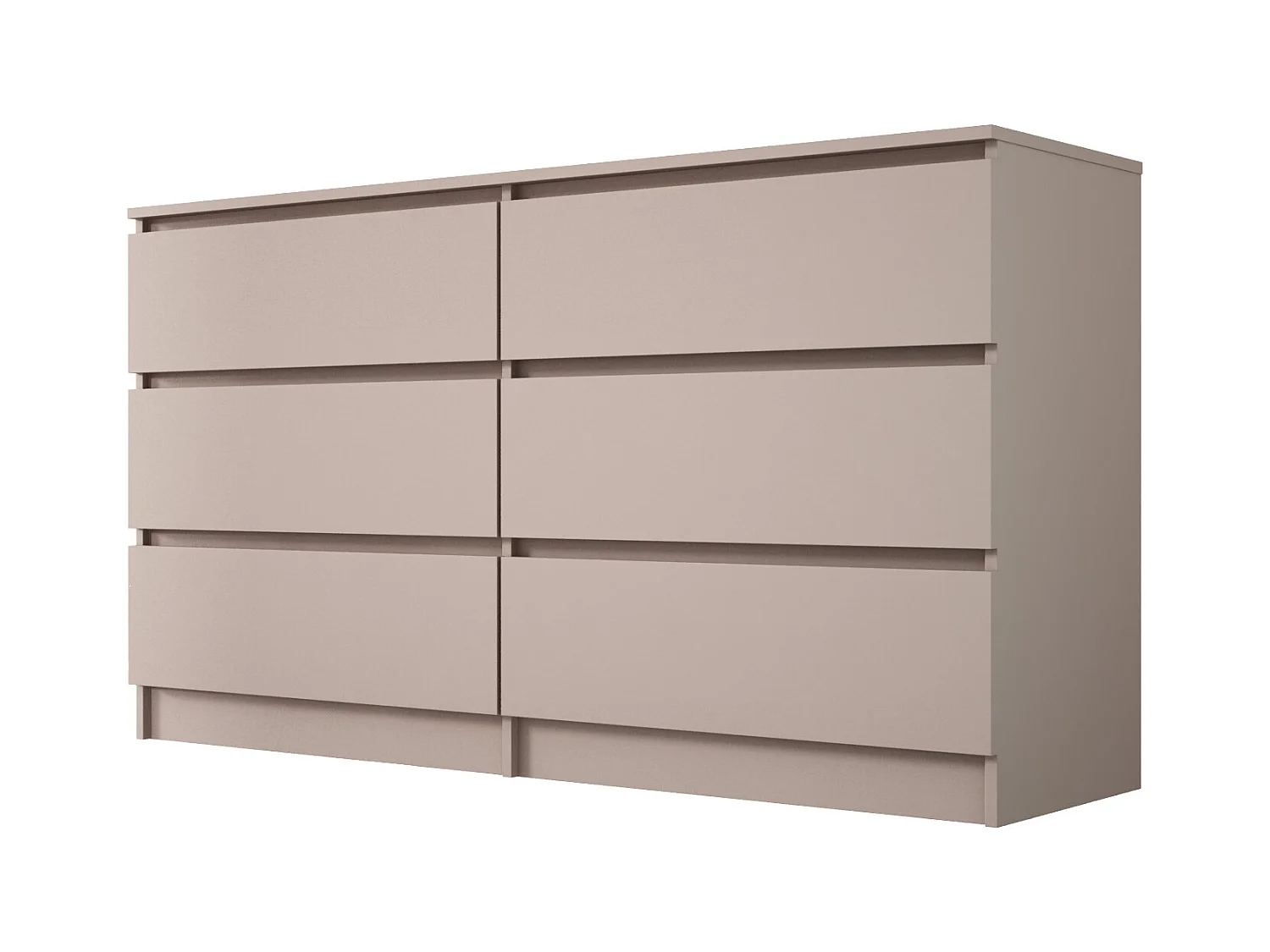 Commode : 6 tiroirs, caramel, 139 x 79 x 39 cm