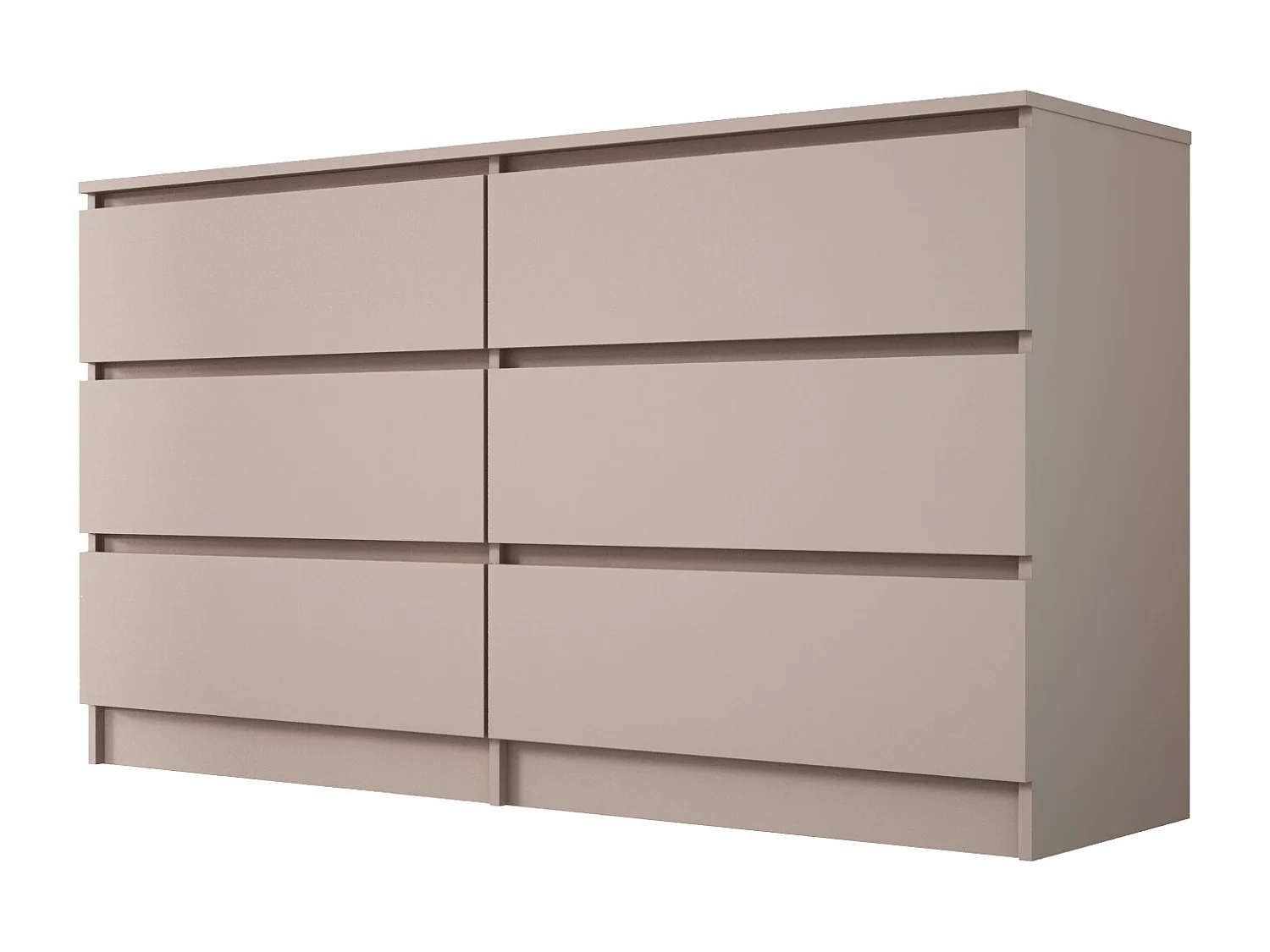 Commode : 6 tiroirs, caramel, 139 x 79 x 39 cm