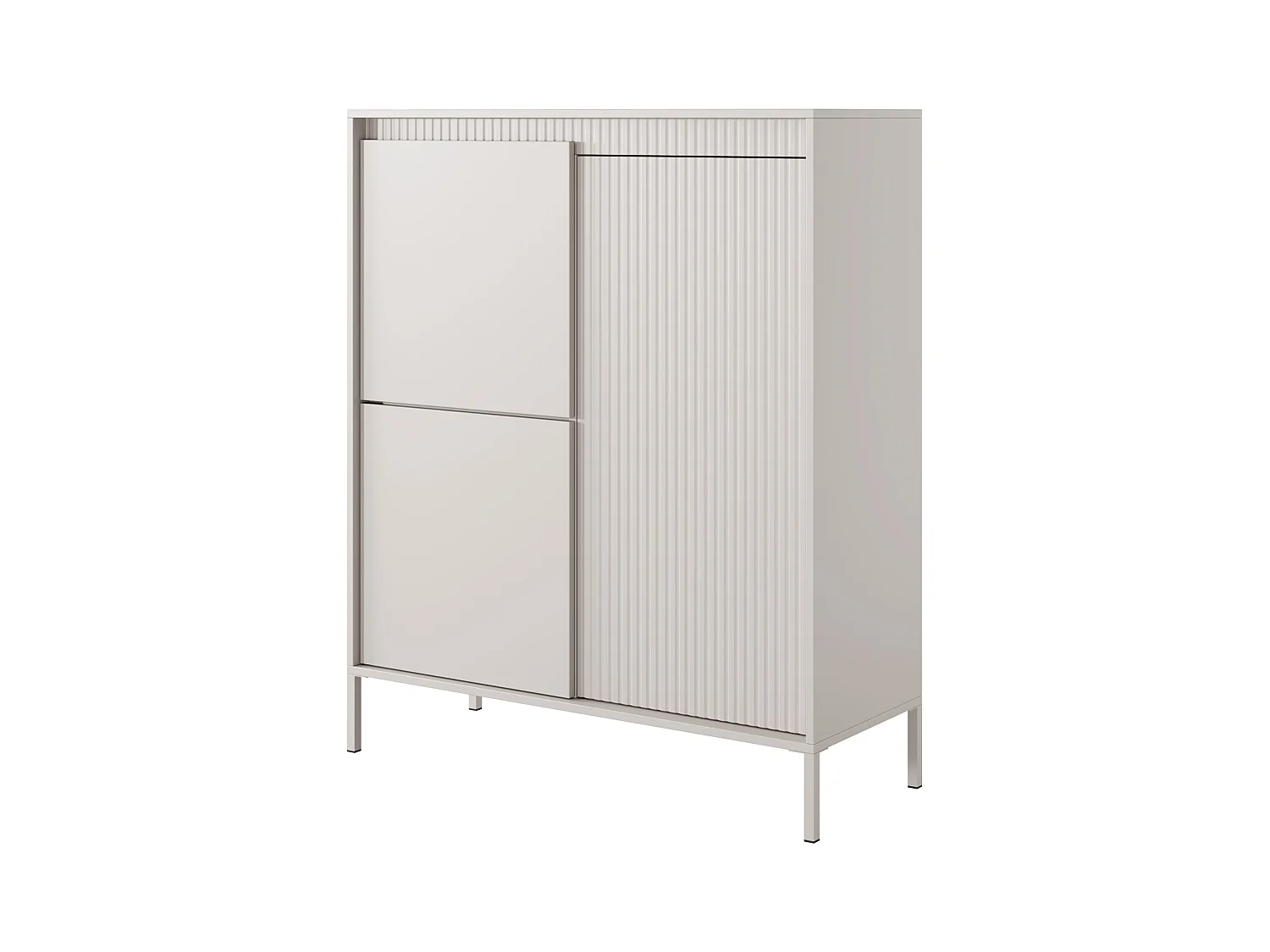 Cômoda: 3 Portas, Caxemira, 123,4 x 103,5 x 39,5 cm