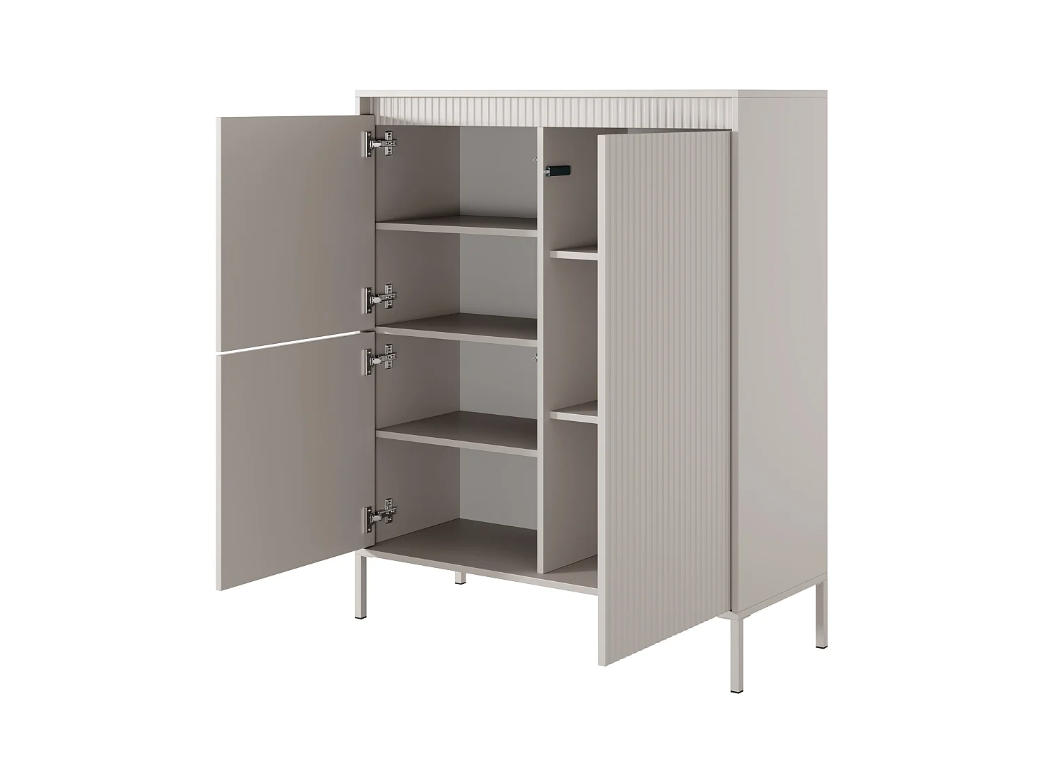 Cômoda: 3 Portas, Caxemira, 123,4 x 103,5 x 39,5 cm