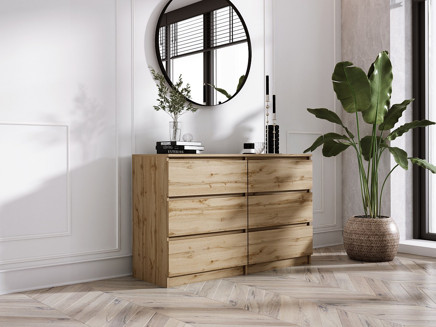RIB Lazio Curved - verhoogd model (optioneel met extra binnenlades) - eiken badkamermeubels & accessoires