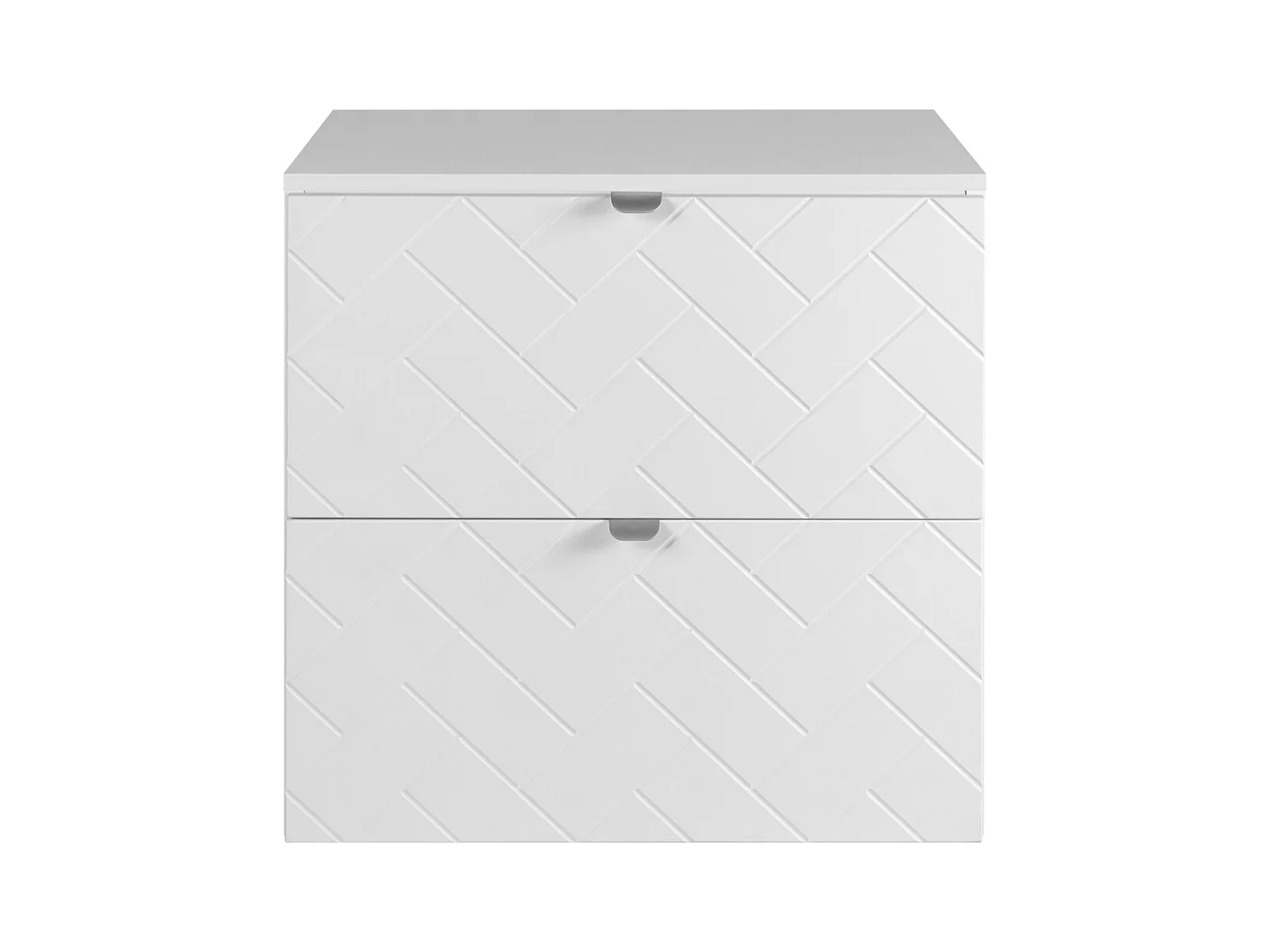 Móveis de banheiro, Branco Mate, 60 x 57 x 46 cm, puxadores prateados