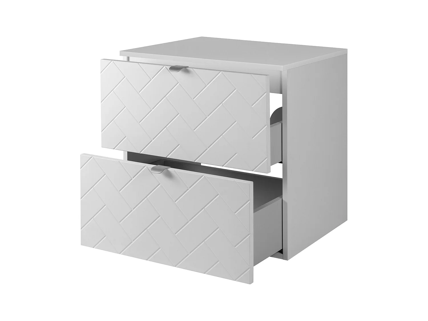 Móveis de banheiro, Branco Mate, 60 x 57 x 46 cm, puxadores prateados