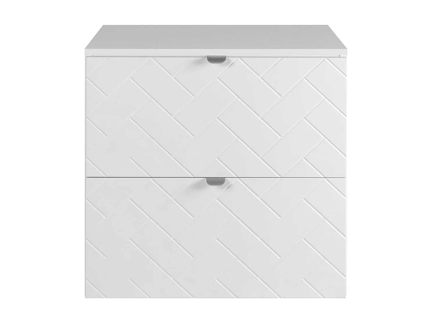 Meuble de salle de bain, Blanc Mat, 60 x 57 x 46 cm, poignées argentées