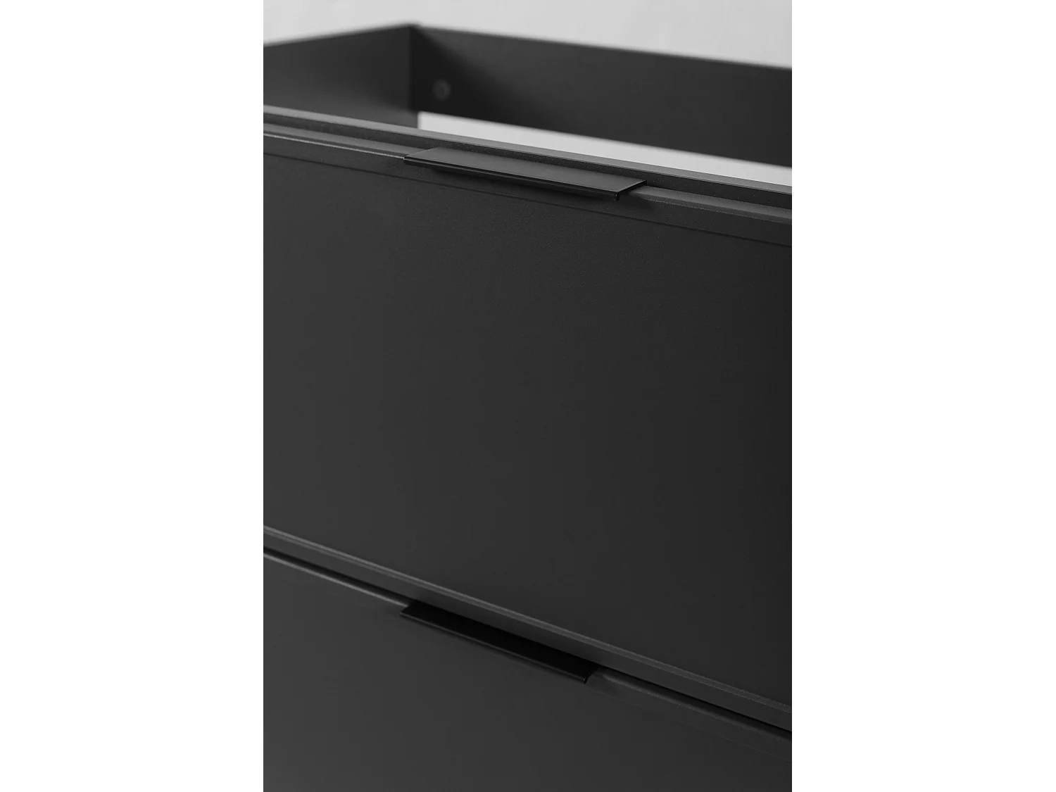 Meuble de salle de bain, Gris foncé, poignée noire, 46 x 80 x 57 cm