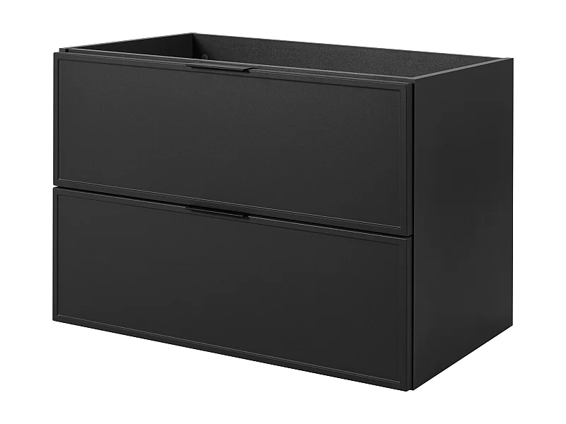 Meuble de salle de bain, Gris foncé, poignée noire, 46 x 80 x 57 cm