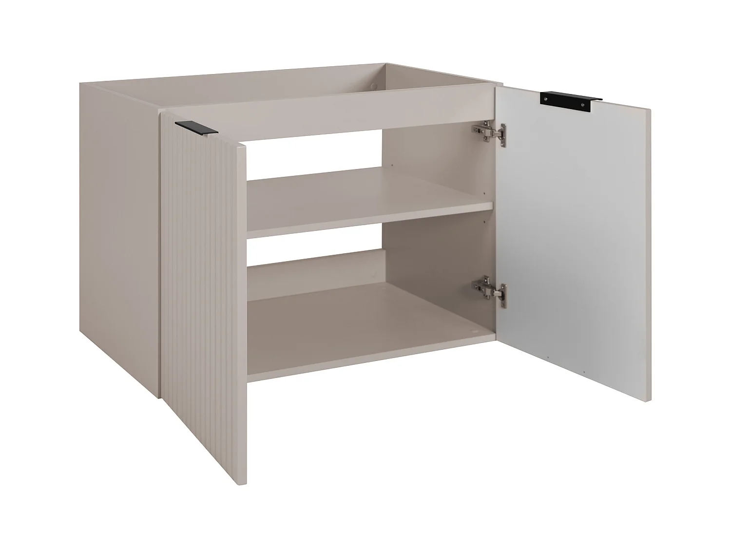 Badezimmermöbel, Kaschmir + schwarzer Griff, 80 x 57 x 46 cm