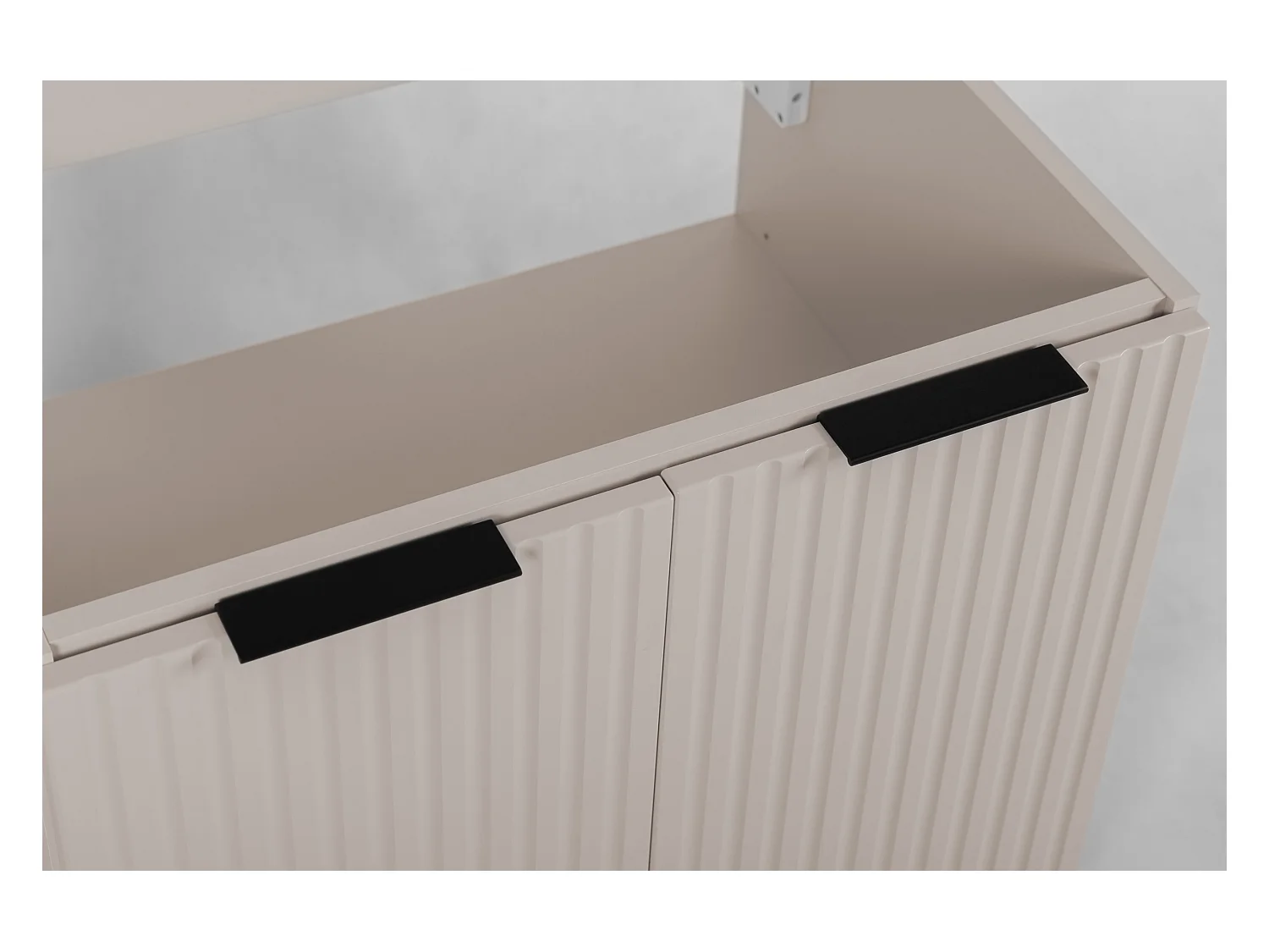 Badezimmermöbel, Kaschmir + schwarzer Griff, 80 x 57 x 46 cm