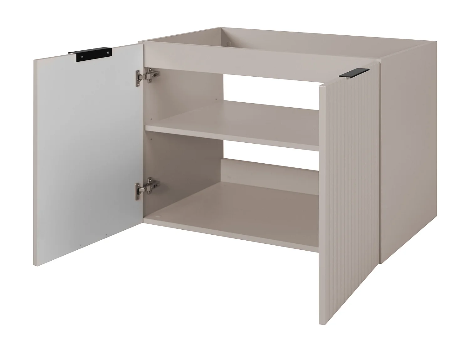 Meuble vasque, Cachemire + poignée noire, 80 x 57 x 46 cm