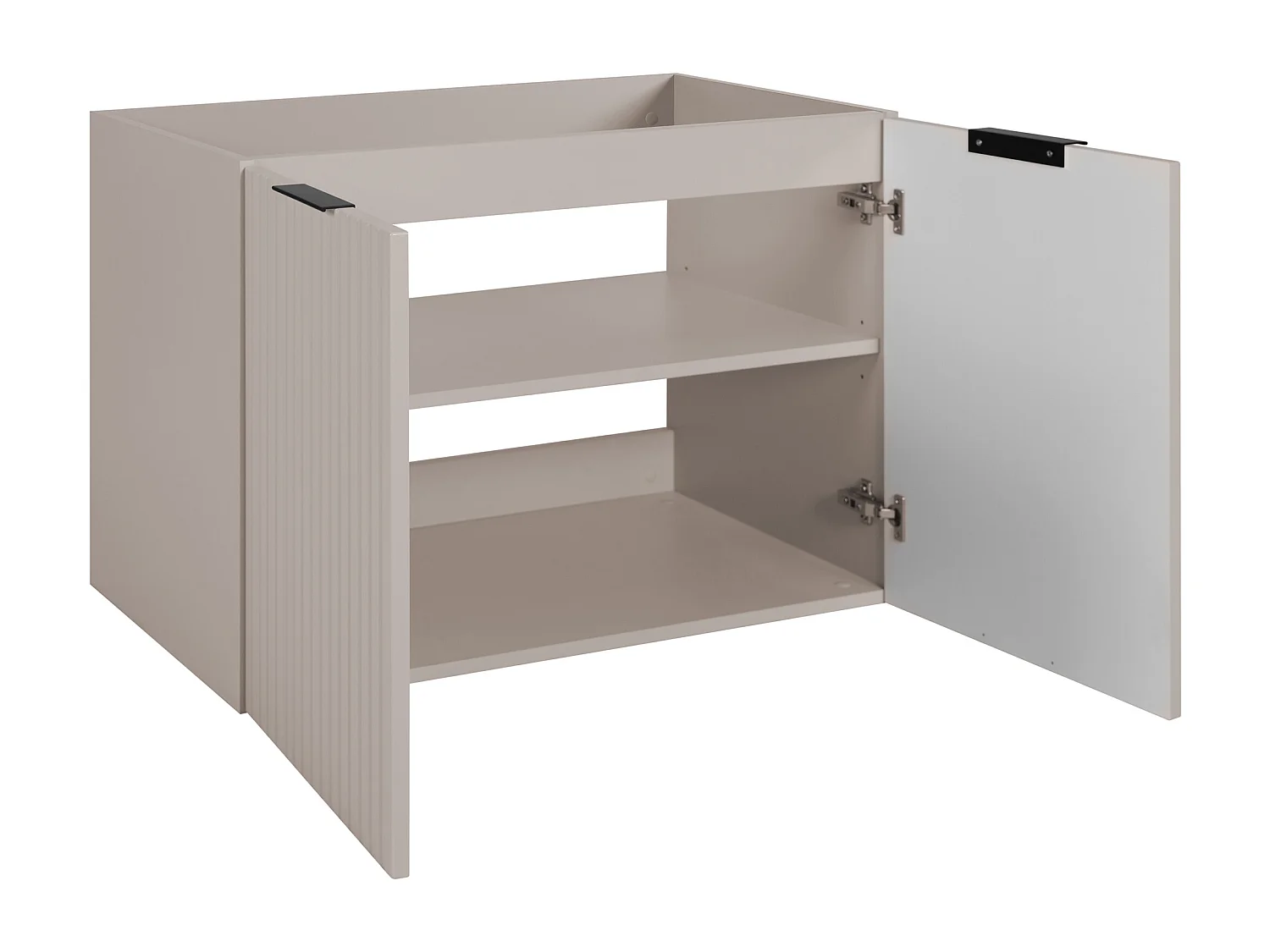 Meuble vasque, Cachemire + poignée noire, 80 x 57 x 46 cm