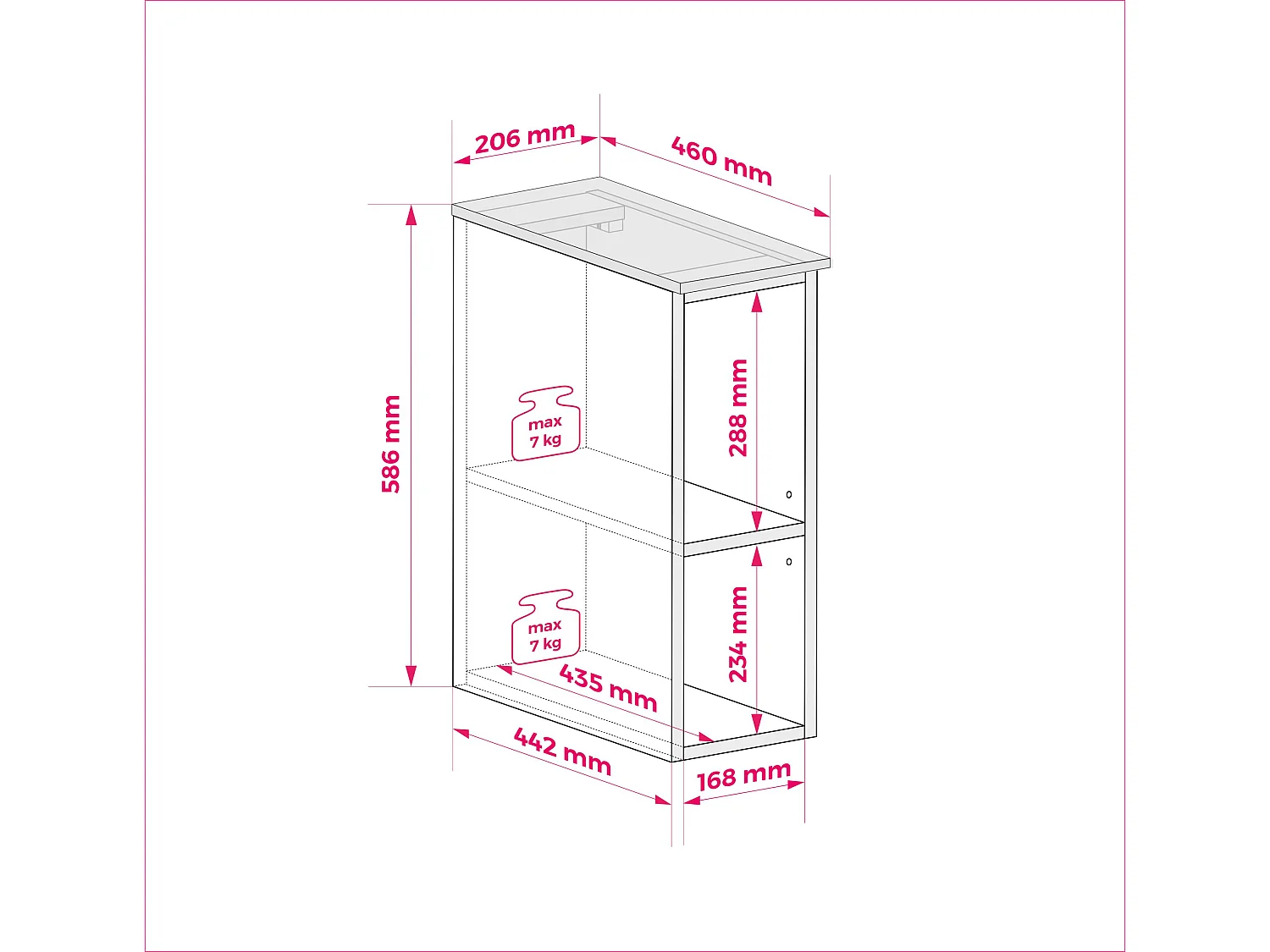 Etagère de salle de bain, Chêne Craft, 20 x 57 x 46 cm