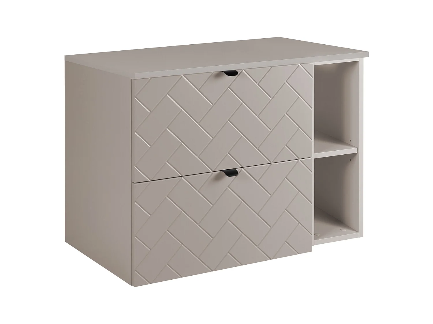 Badkamermeubel, Kasjmier, 80 x 57 x 46 cm, zwarte handgrepen