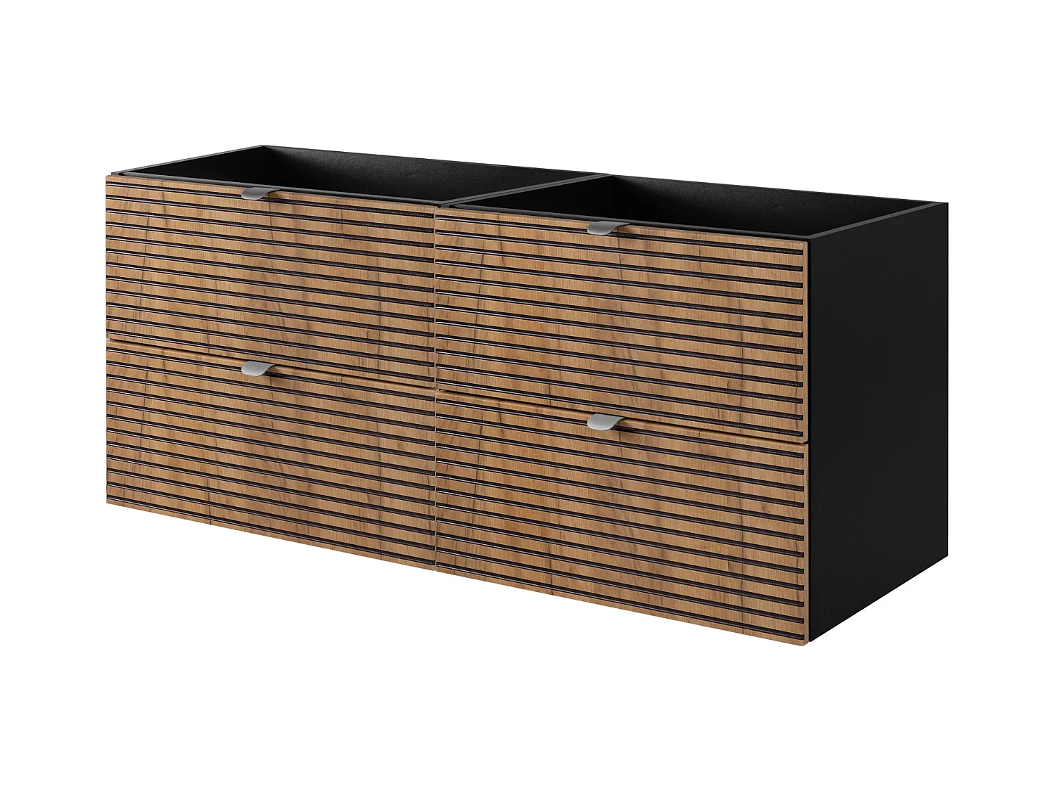 Badezimmermöbel, Mattschwarz, 120 x 57 x 46 cm