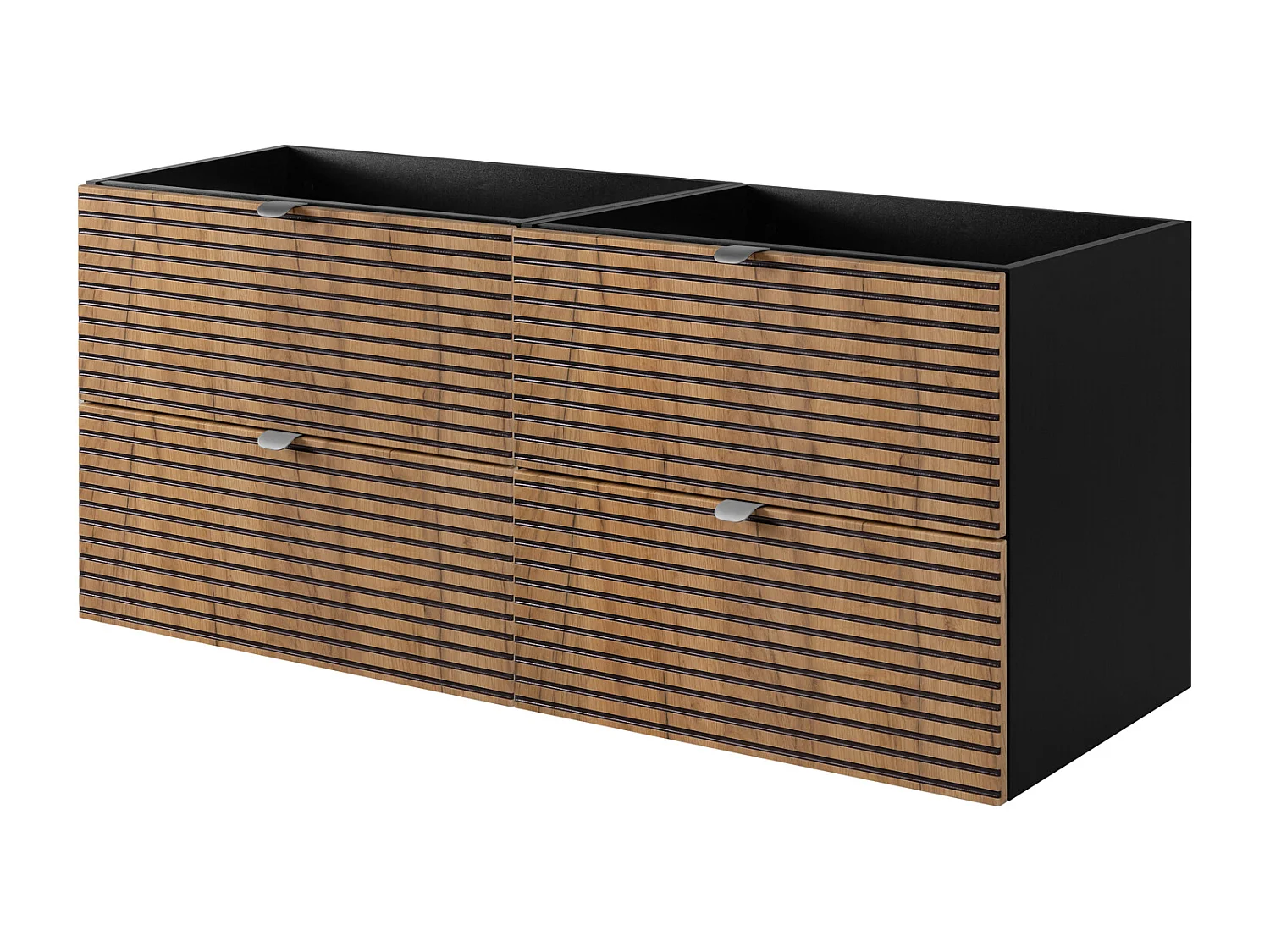 Meuble de salle de bain, Noir Mat, 120 x 57 x 46 cm