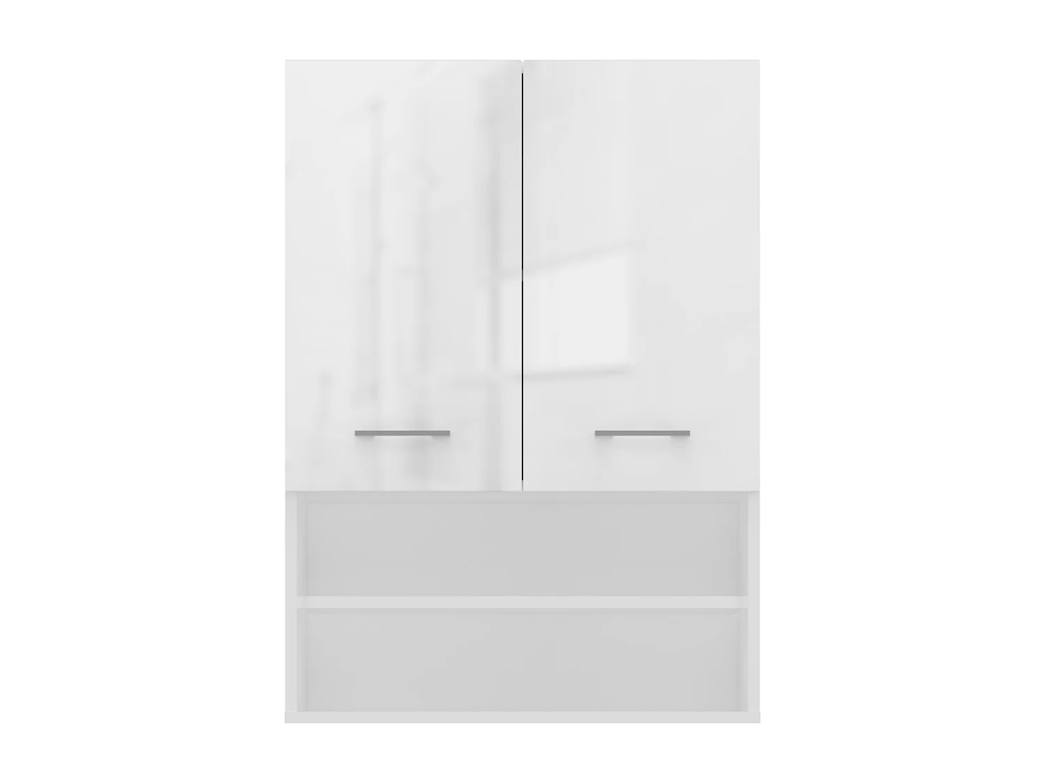 Armoire pour machine à laver, 30 x 64 x 90 cm, Blanc Mat / Blanc Brillant