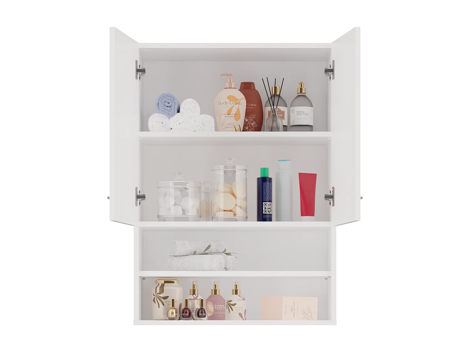 Armoire pour machine à laver, 30 x 64 x 90 cm, Blanc Mat / Blanc Brillant