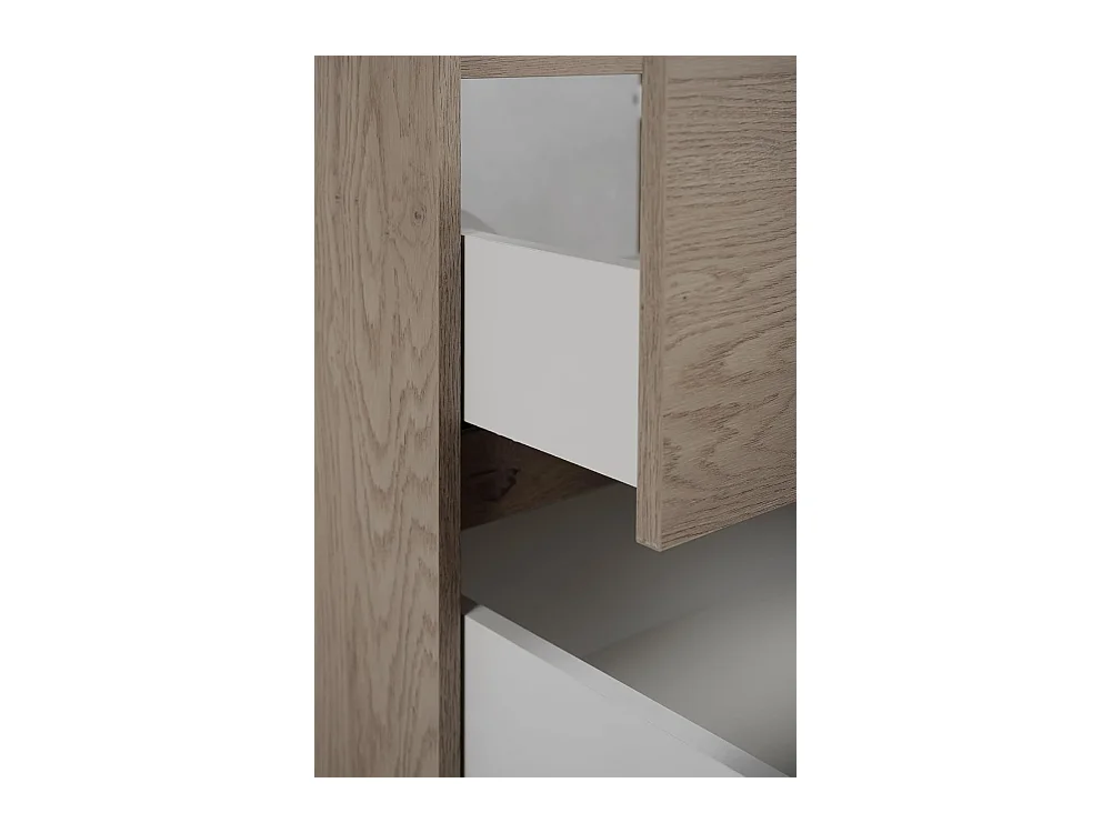 Meuble de salle de bain 60 cm avec plan de travail supérieur + pieds meuble, Couleur: Chêne Foncé, 60 x 77 x 46 cm