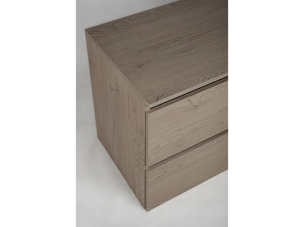 Meuble de salle de bain 60 cm avec plan de travail supérieur + pieds meuble, Couleur: Chêne Foncé, 60 x 77 x 46 cm