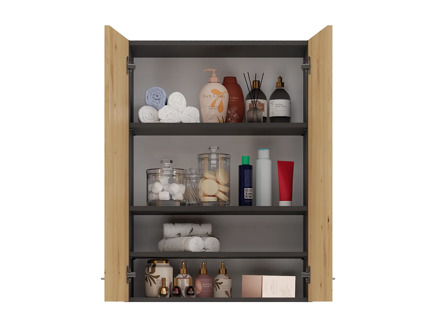 Armoire pour machine à laver, 30 x 64 x 90 cm, Anthracite / Chêne Artisan