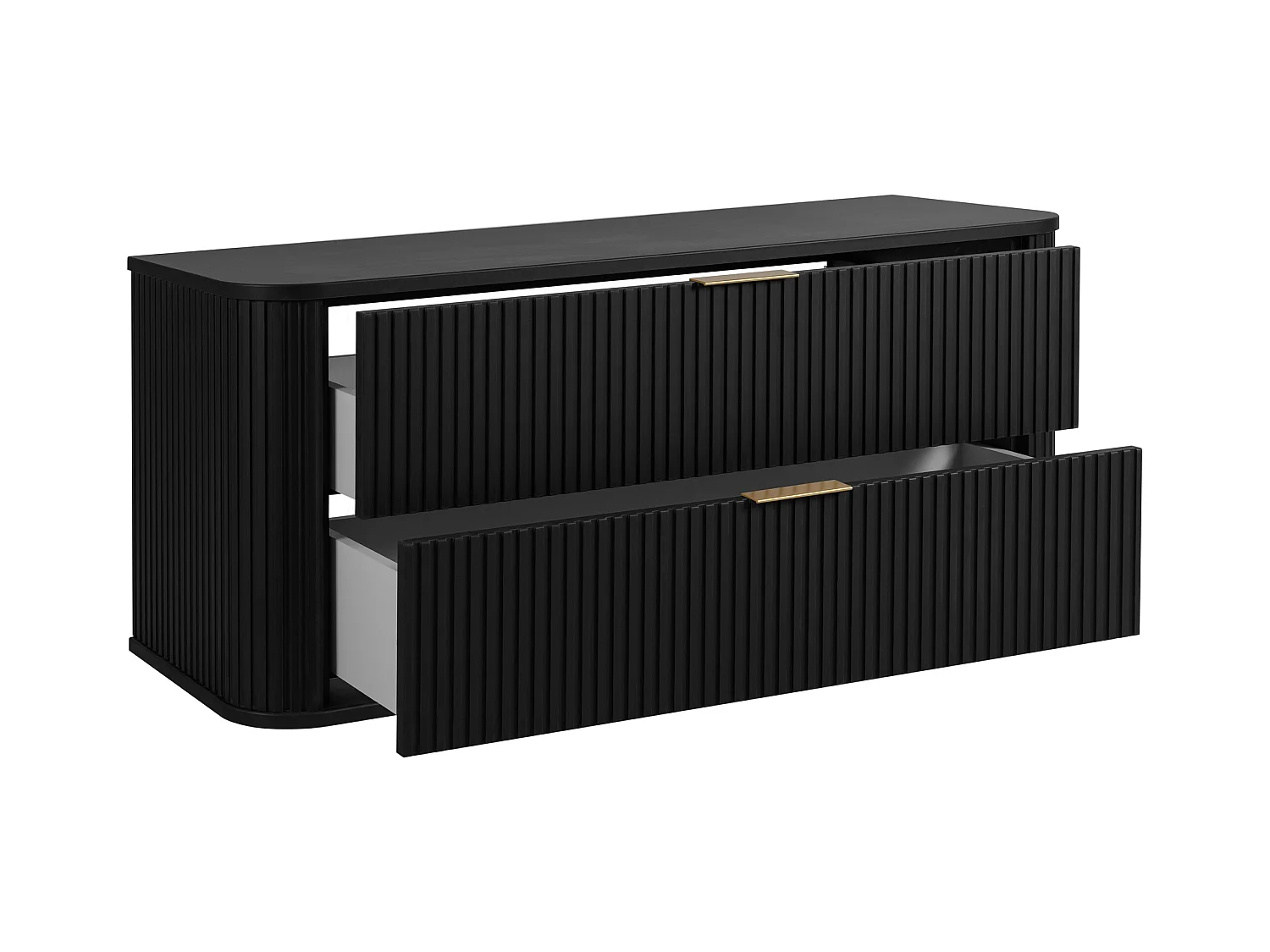 Badkamerkast, matzwart, gouden handgreep, 41,5 x 120 x 51,7 cm