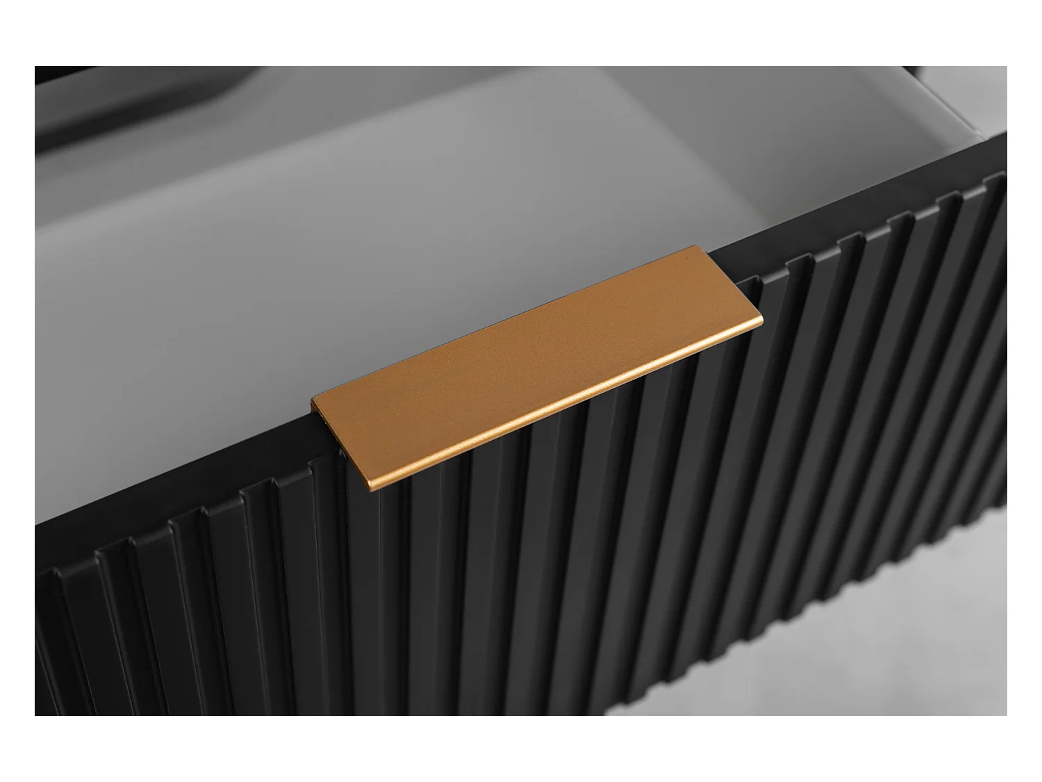 Badkamerkast, matzwart, gouden handgreep, 41,5 x 120 x 51,7 cm