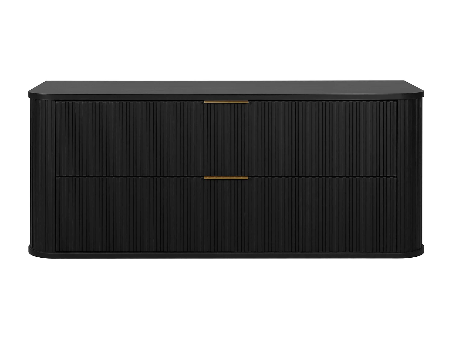 Meuble de salle de bain, Noir Mat, poignée dorée, 41,5 x 120 x 51,7 cm
