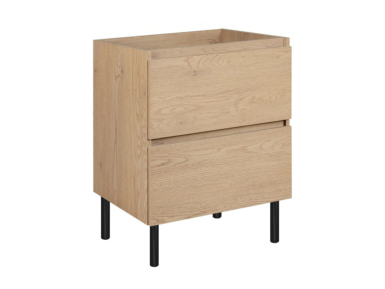 Badkamermeubel 60 cm, poten, Kleur: Licht eiken, 60 x 80,7 x 46 cm