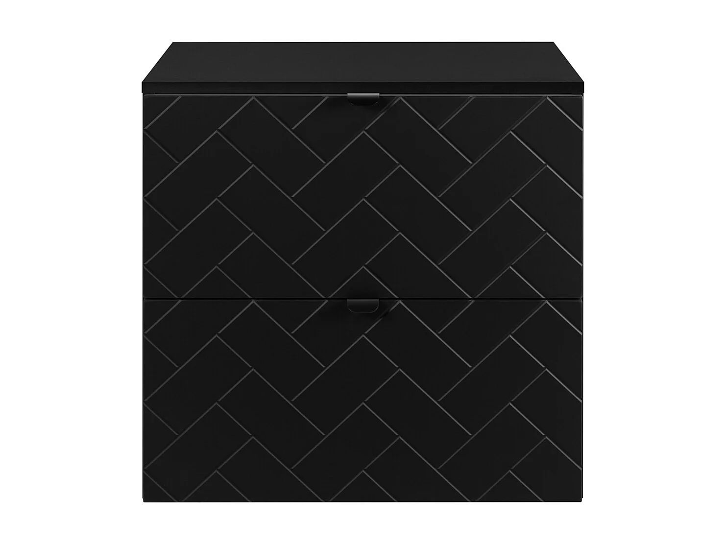 Meuble de salle de bain, Noir Mat, 60 x 57 x 46 cm, poignées noires