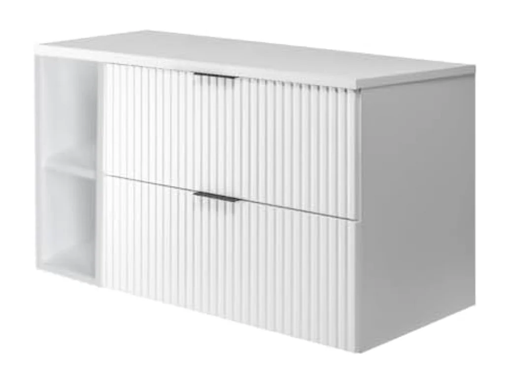 Badkamermeubel, Wit + zwarte handgreep, 100 x 57 x 46 cm