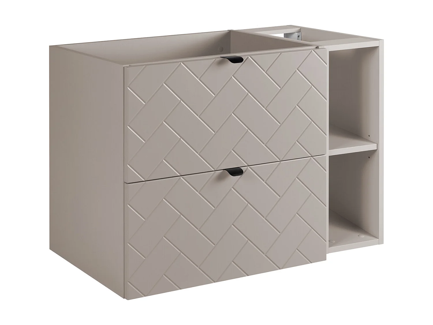 Meuble de salle de bain, Cachemire, 80 x 57 x 46 cm, poignées noires