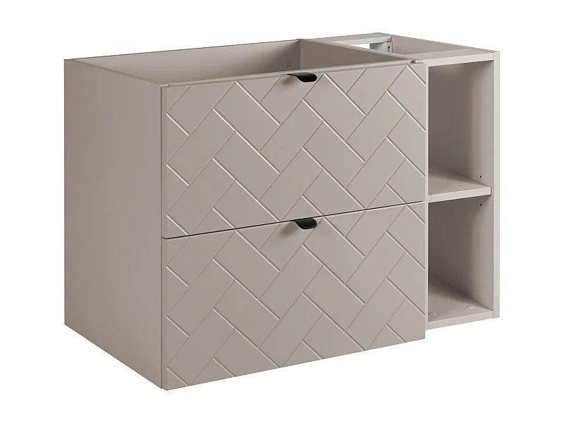 Meuble de salle de bain, Cachemire, 80 x 57 x 46 cm, poignées noires