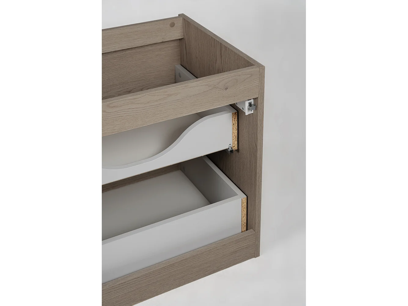 Meuble de salle de bain 120 cm (2 X 60) avec plan de travail en, Couleur: Chêne Foncé, 120 x 57 x 46 cm