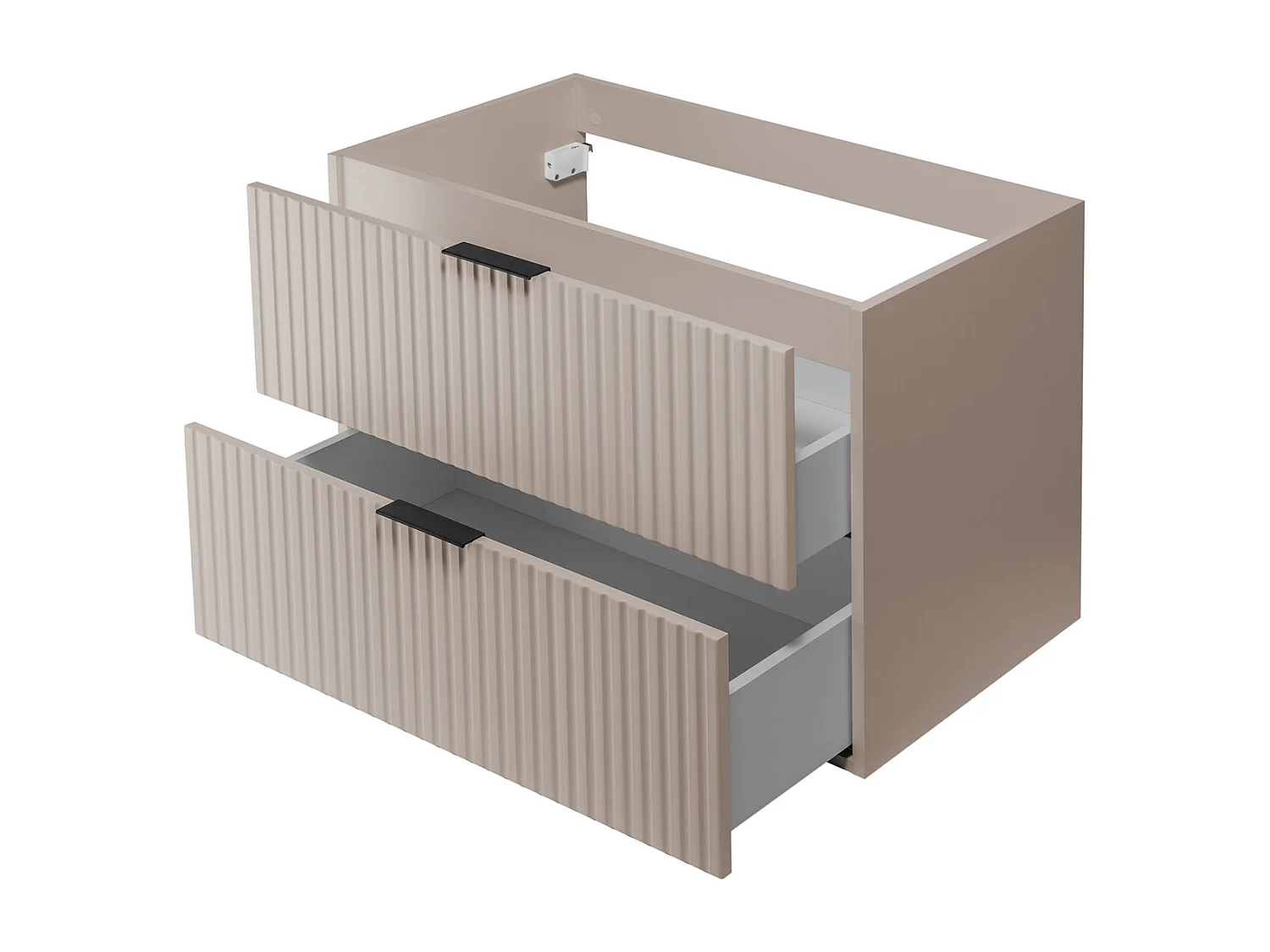 Meuble vasque, Cachemire / Chêne Craft + poignée noire, 180 x 57 x 46 cm