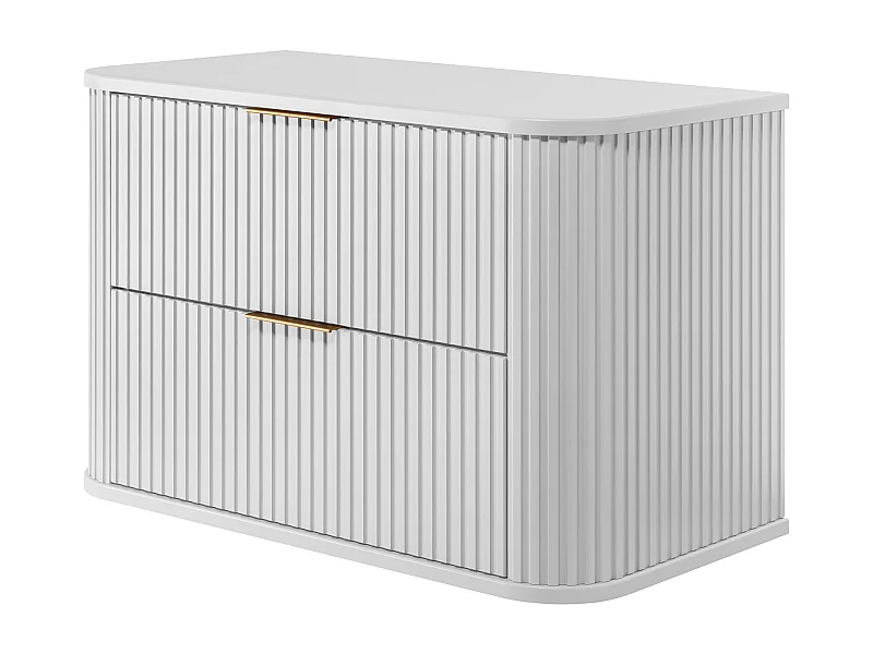 Meuble de salle de bain, blanc avec poignée dorée, 80,4 x 51,7 x 41,5 cm