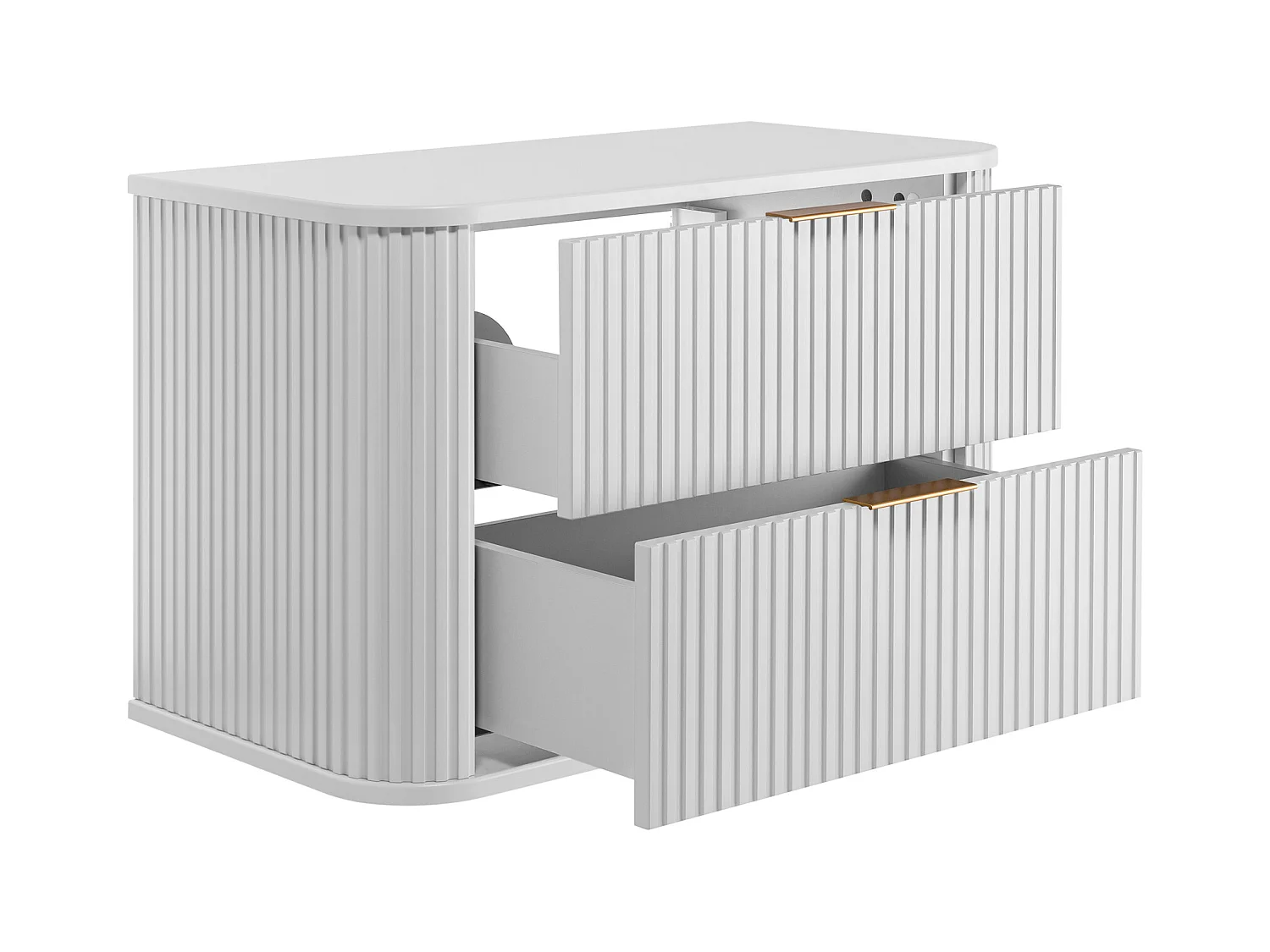 Meuble de salle de bain, blanc avec poignée dorée, 80,4 x 51,7 x 41,5 cm