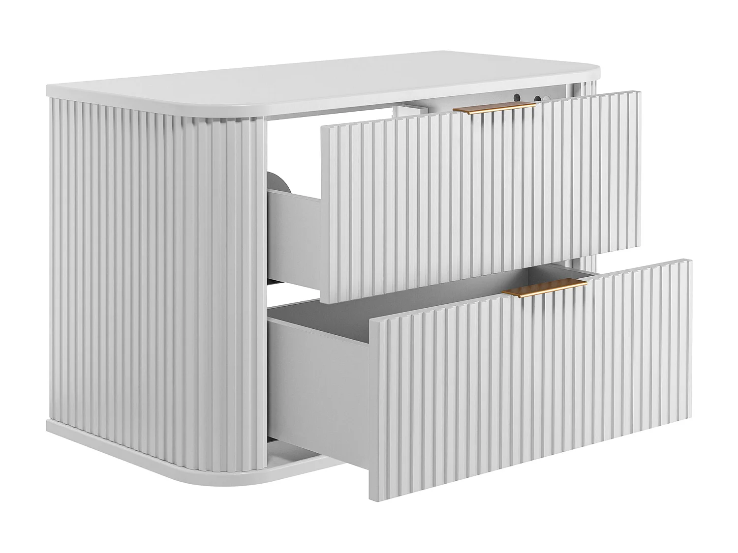 Meuble de salle de bain, blanc avec poignée dorée, 80,4 x 51,7 x 41,5 cm