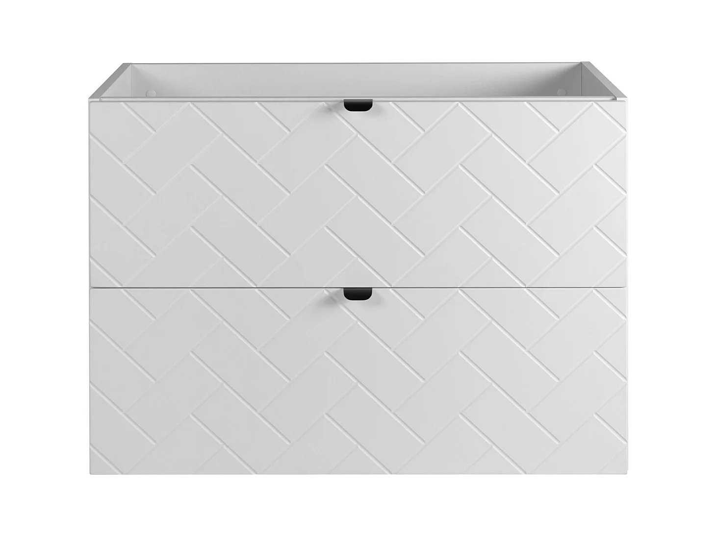 Badkamermeubel, Mat Wit, 80 x 57 x 46 cm, zwarte handgrepen