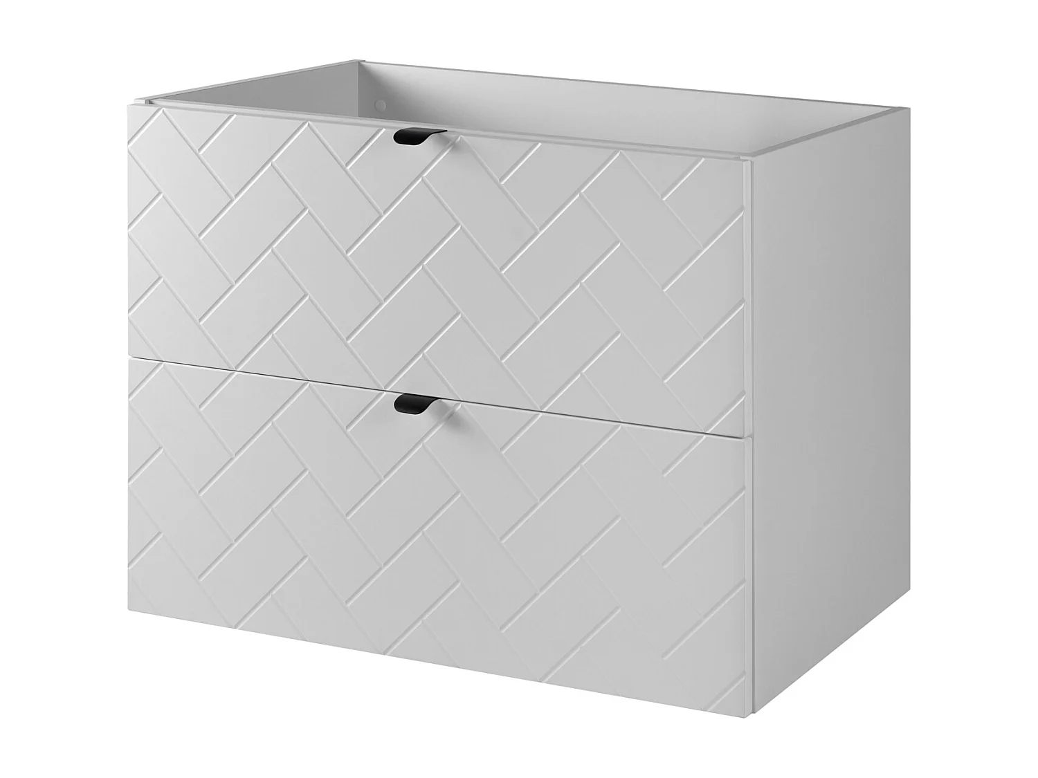 Badkamermeubel, Mat Wit, 80 x 57 x 46 cm, zwarte handgrepen