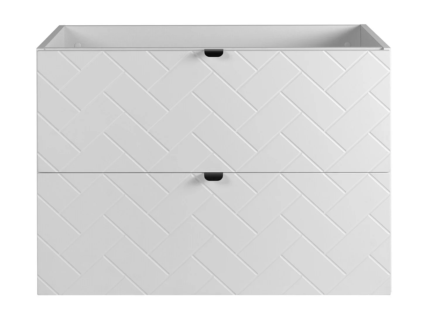 Badkamermeubel, Mat Wit, 80 x 57 x 46 cm, zwarte handgrepen