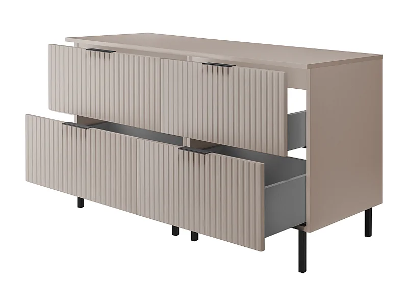 Mobile lavabo, Cashmere + maniglia nera, 120 (2 x 60 cm) x 77 x 46 cm + Piano, piedi neri