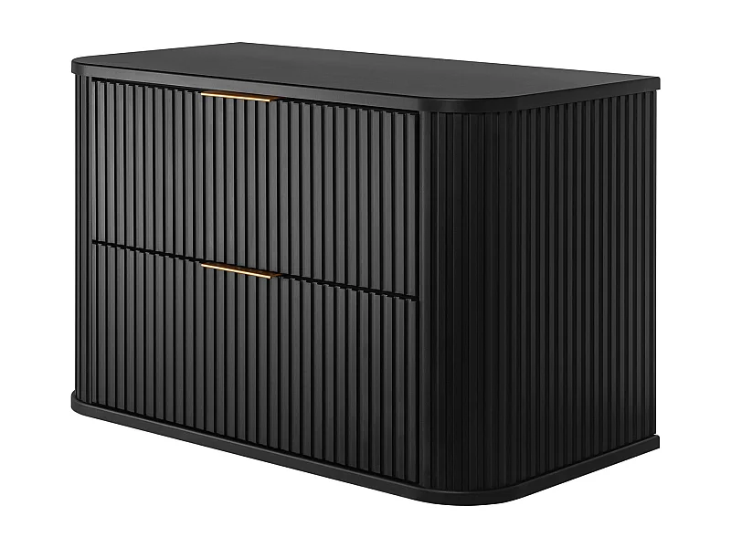 Mobile da bagno, Nero, maniglia dorata, 80,4 x 51,7 x 41,5 cm