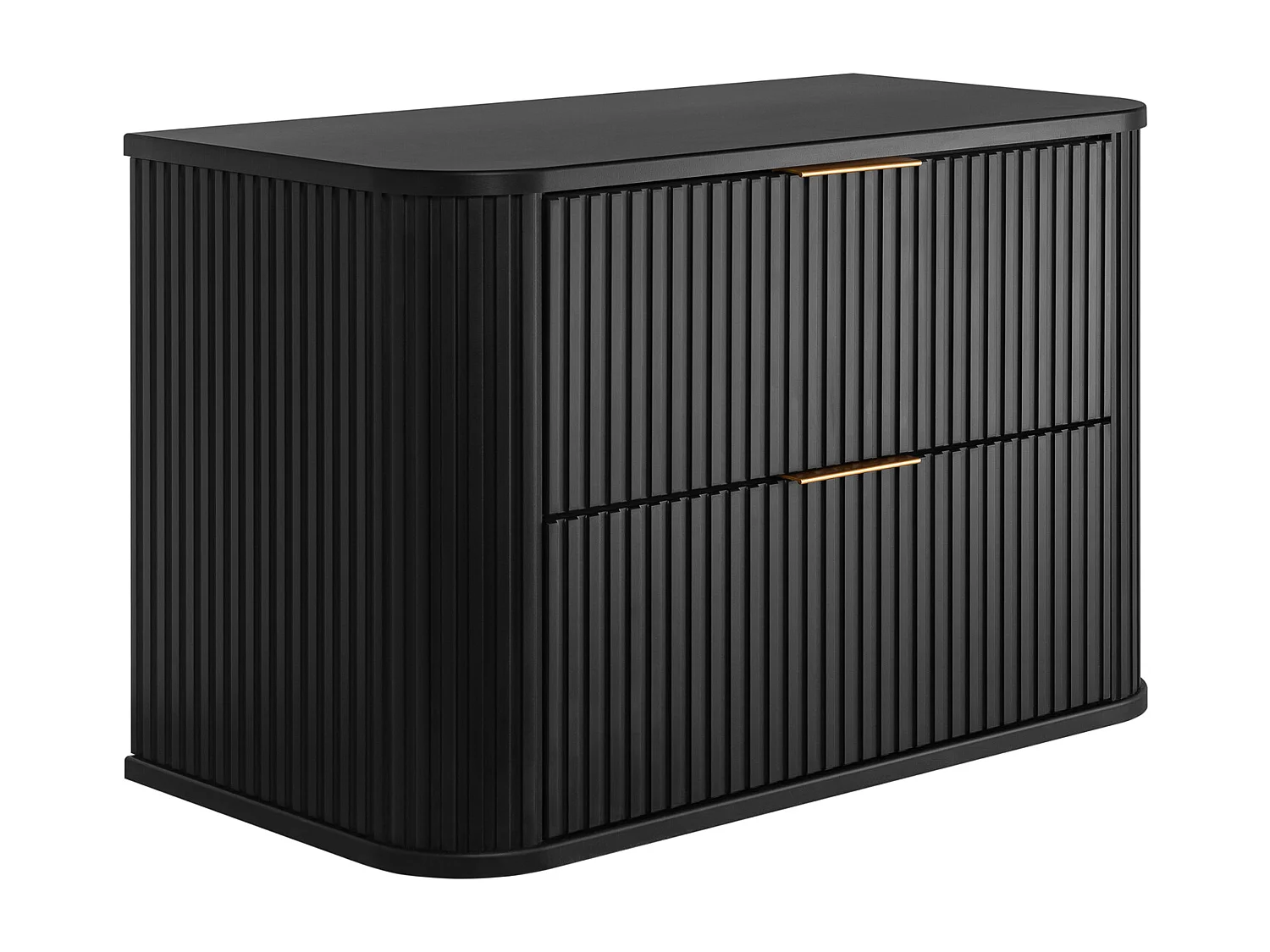 Meuble de salle de bain, noir avec poignée dorée, 80,4 x 51,7 x 41,5 cm